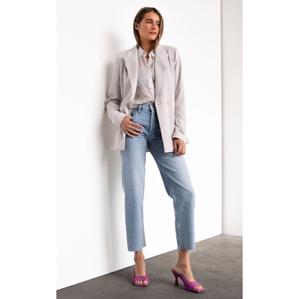 NWT RE/DONE 70s High-Rise Stove Pipe Straight Leg Cropped Jeans in Mid 90’s